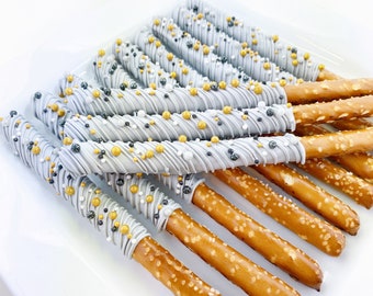 Chocolate Covered Pretzel Rods, Concrete Glam, Pretzel, Shower, Birthday, Wedding, Celebrate, Favors