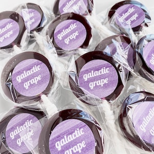 Galactic Grape Hard Candy Lollipops
