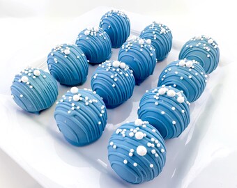 Cake Balls, Cake Pops, Cake, Shower, Wedding, Favor, Celebrate, Midnight, Marseille Bleu, Blue