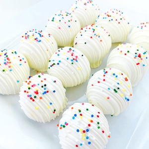 Birthday Cake Truffles, Cake Bon Bons, Cake Pops, Rainbow, Cake, Birthday, Shower, Wedding, Favor, Celebrate