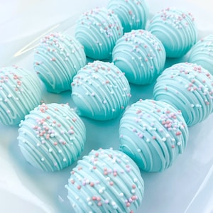 Cake Truffles, Cake Bon Bons, Cake Pops, Baby Blue Rainbow, Cake, Birthday, Shower, Wedding, Favor, Celebrate