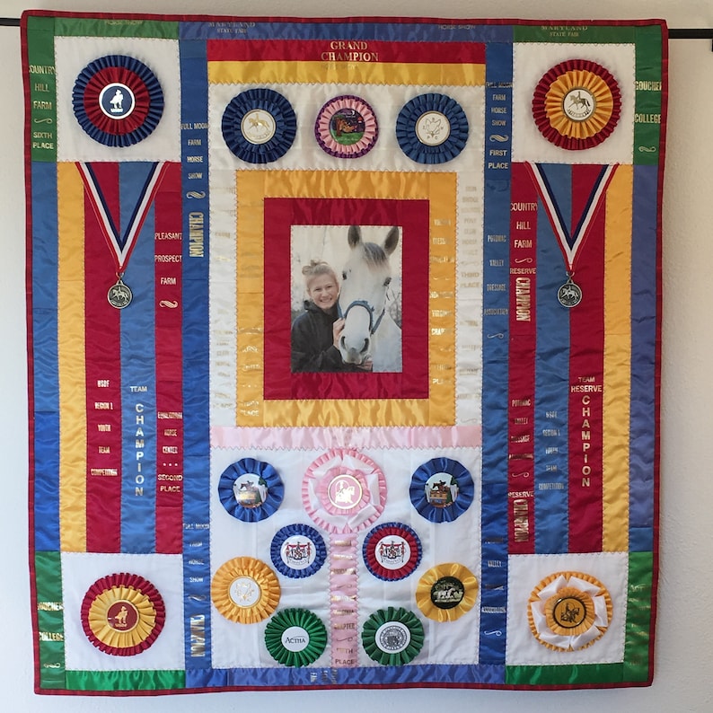 Ribbon Quilt Custom Order Handmade Horse Show Ribbon Quilt Etsy