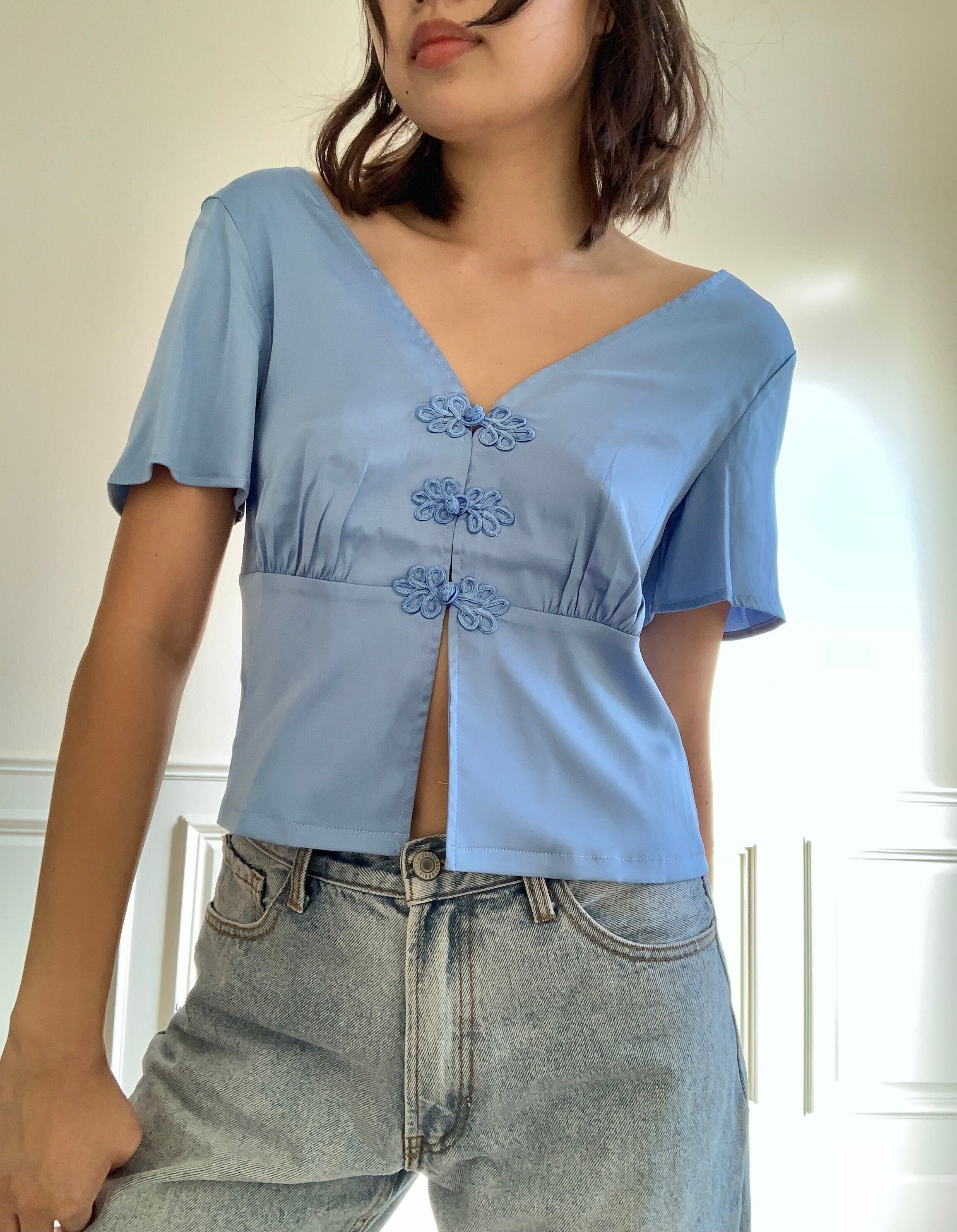 Chinese satin hotsell crop top