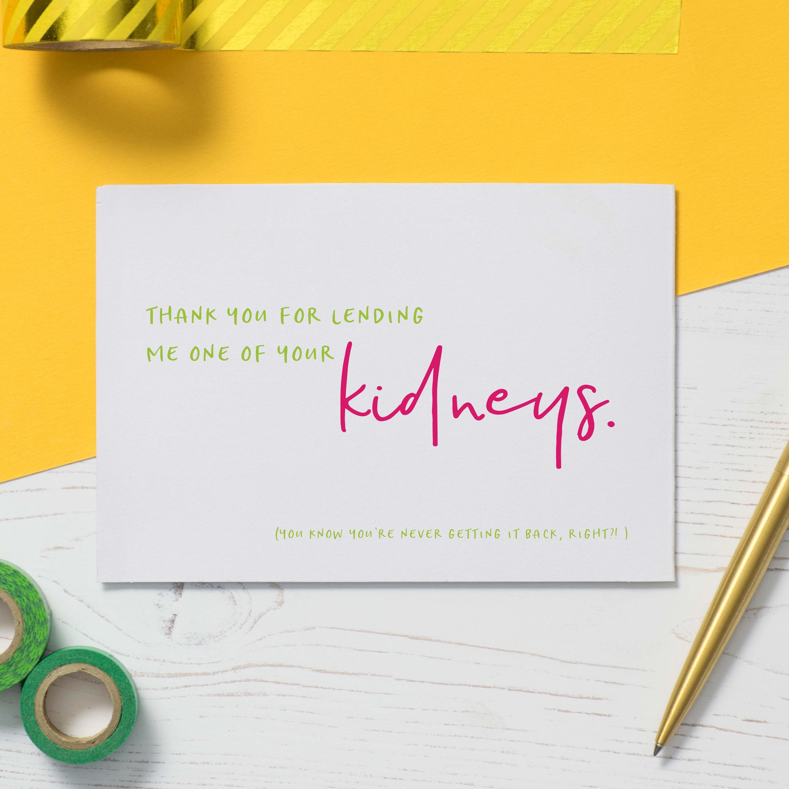 Kidney Donor Thanks Card kidney Donation Serious Illness Get Etsy