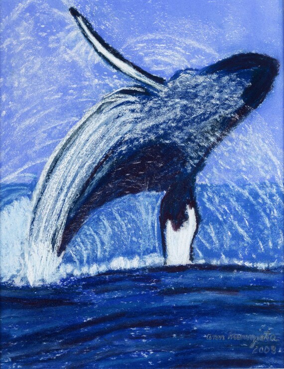Humpback Whale Pastel Art Print Etsy