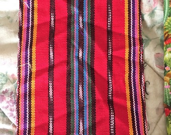 Pentecost Red Guatemalan Ikat Woven fabric Clergy Stole Ethnic Tribal