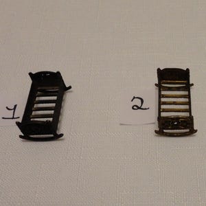 Vintage Micro Metal Rocking Doll Cradle: Tiny Dollhouse Cradle