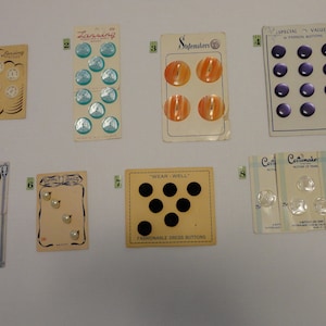 Vintage Buttons Unused Original Cards 1 Card Your Choice