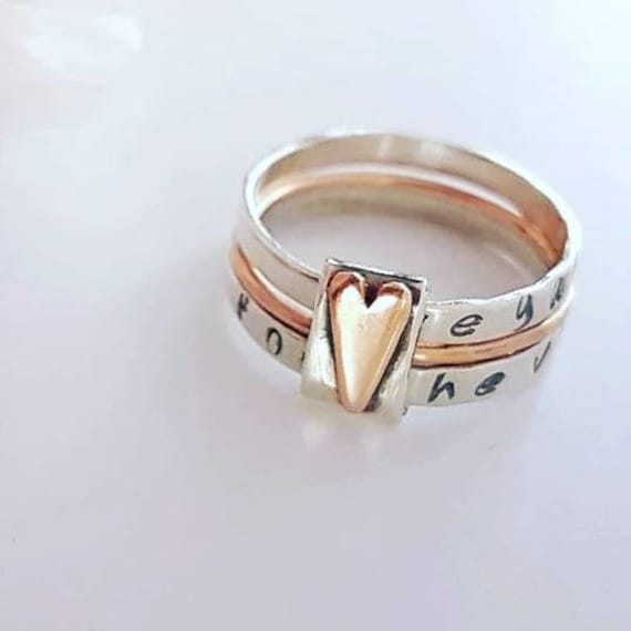 T/&T ring Sterling Stackable Twisted Heart Ring Jewelry for Women Wedding Engagement Rings