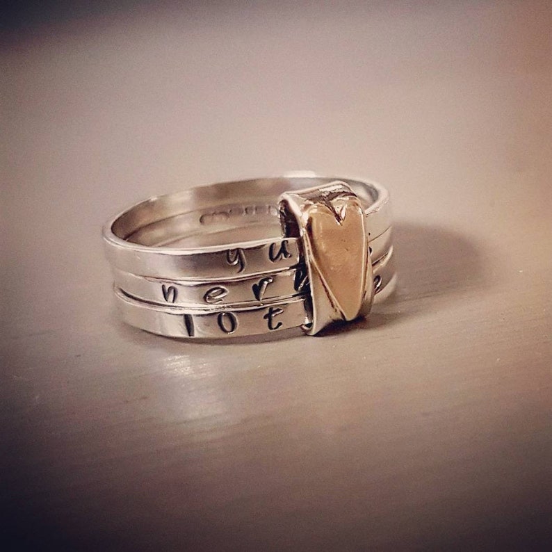 Personalised Stacking Rings Stacking Name Rings / Etsy