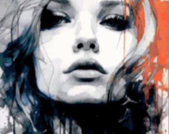 Cross Stitch Pattern "Watercolor Woman II" PDF | Easy Full Coverage Counted Cross Stitch | Pattern Keeper