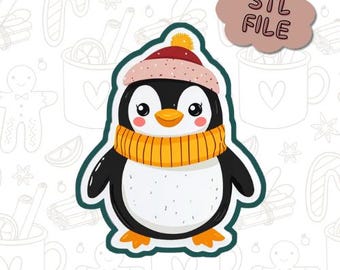 Winter Penguin Cookie Cutter – Digital STL & 3MF File – 3D Printable Christmas Holiday Treats