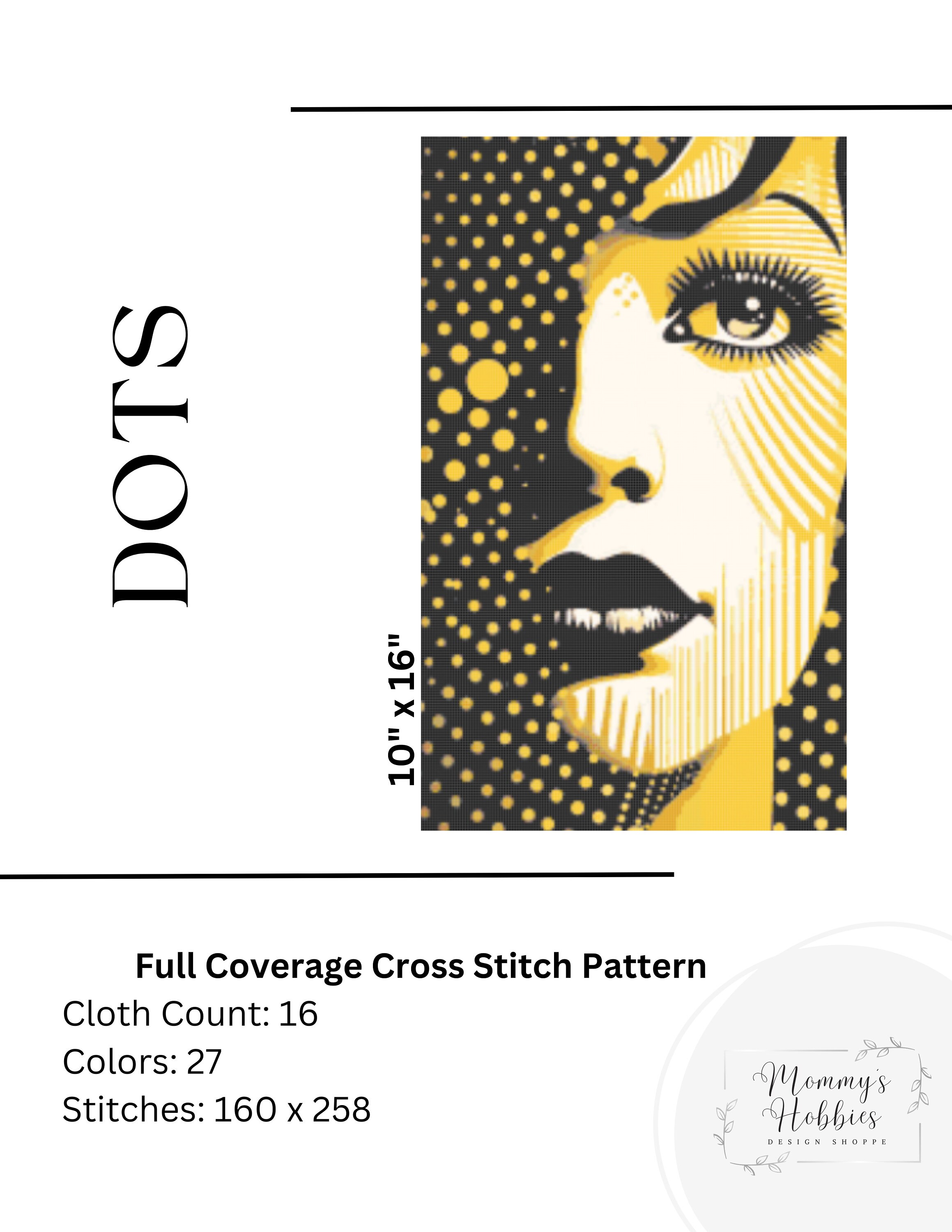 Modern Cross Stitch dots PDF Easy Full Coverage Counted Cross Stitch