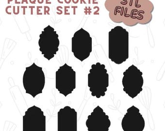 Plaque Cookie Cutter Set #2 STL Files | Versatile Label & Frame Shapes | STL + 3MF Digital Files