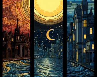 Cross Stitch Pattern &quot;Paneled City&quot; PDF | Easy Full Coverage Counted Cross Stitch | Pattern Keeper