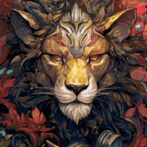 Fantasy Cross Stitch Pattern "Lion Warrior" PDF | Easy Full Coverage Counted Cross Stitch | Pattern Keeper