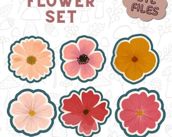 Flower STL Cookie Cutter Set – 6-Piece Digital Download for Cookies, Fondant, and Crafts