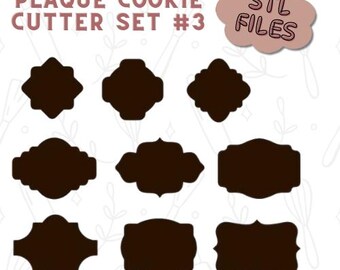 Plaque Cookie Cutter Set #3 STL Files | Versatile Label & Frame Shapes | STL + 3MF Digital Files