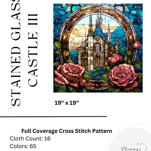 Fantasy "stained Glass Castle Iii" Cross Stitch Pattern PDF | Easy Full ...