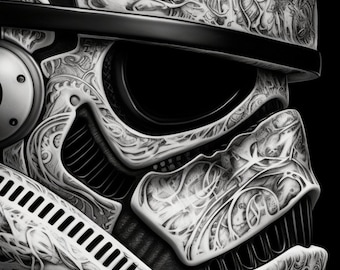 Fantasy Kreuzstichmuster "Cyberpunk Stormtrooper" PDF | Einfache vollständige Abdeckung gezählter Kreuzstich | Musterbewahrer