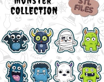 Creepy Cute Monsters STL Cookie Cutter Set – 8-Piece Digital Download