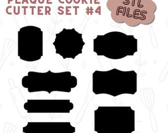Plaque Cookie Cutter Set #4 STL Files | Versatile Label & Frame Shapes | STL + 3MF Digital Files