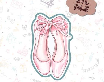 Balletpantoffels STL Cookie Cutter – Digitale 3D-afdrukbare balletschoenen voor dans en koekjes