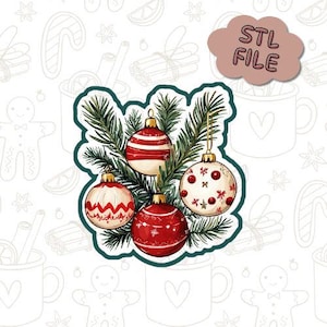 Cortador de galletas STL con adorno de pino festivo: archivo digital imprimible en 3D para galletas navideñas