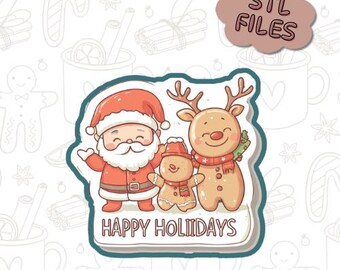 Christmas Holiday Cheer STL Cookie Cutter – Digital 3D Printable Christmas Holiday Cookie File