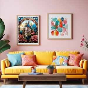 Fantasy "stained Glass Castle Iii" Cross Stitch Pattern PDF | Easy Full ...