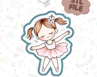Ballerina #2 Cookie Cutter – Digitaal 3D STL/M3F afdrukbaar bestand voor ballet- en dansfeestkoekjes