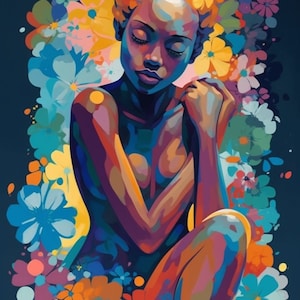 Cross Stitch Pattern &quot;Floral Woman&quot; PDF | Easy Full Coverage Counted Cross Stitch | Pattern Keeper