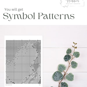May include: A black and white symbol pattern design on a white background. The text "You will get Symbol Patterns" is at the top of the page. The text "*Pattern shown is just an example" is at the bottom of the page.