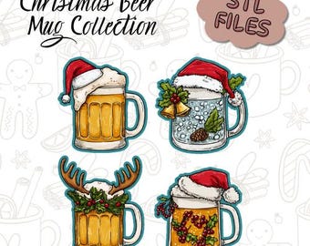 Christmas Beer Stein STL Cookie Cutters | Christmas | Winter | Digital File | 3D Print
