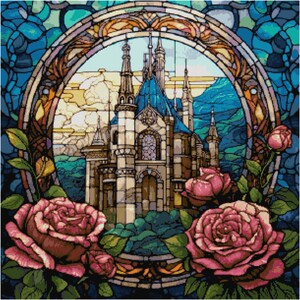 Fantasy "stained Glass Castle Iii" Cross Stitch Pattern PDF | Easy Full ...