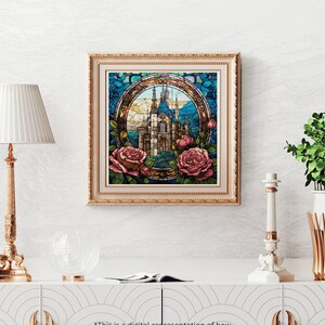 Fantasy "stained Glass Castle Iii" Cross Stitch Pattern PDF | Easy Full ...