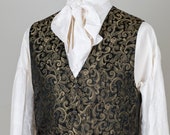 Classic Brocade Waistcoat / Vest - Gold / Black