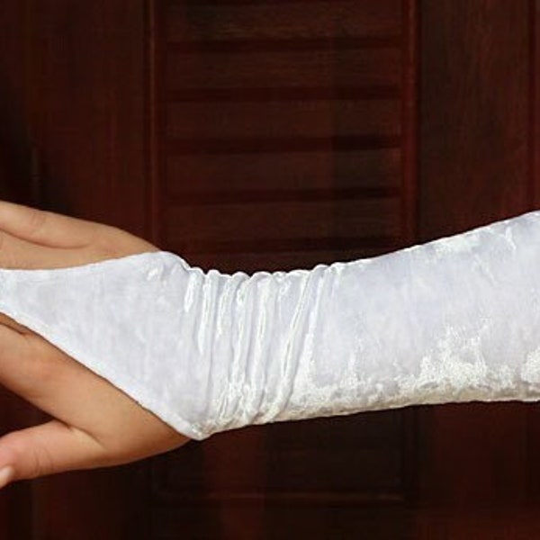 Long White Bridal Gloves