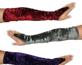 Long Velvet or Lace Gloves, point over hand