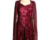 Wine Elven Style - Ravenswing Dress