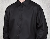 Mourning Shirt - Finished with genuine Victorian glass / jet buttons