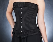 Pinstripe Steel Boned Reduction Corset - Traditional, period style. HALF PRICE!