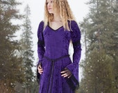 Gabriel Dress - Medieval Style Velvet Dress - Purple