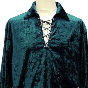 Velvet Pirate / Poet Shirt Forest Green image 2