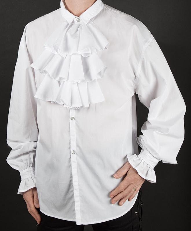 Frill Front Period Style Poet Shirt White XXL Etsy