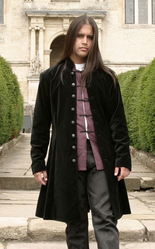 Image of Period Style Frock Coat 18Th/19Th Century - Black Velvet 36" Only