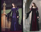 Christina Dress - Velvet Medieval Style Gown - XS Wine Only