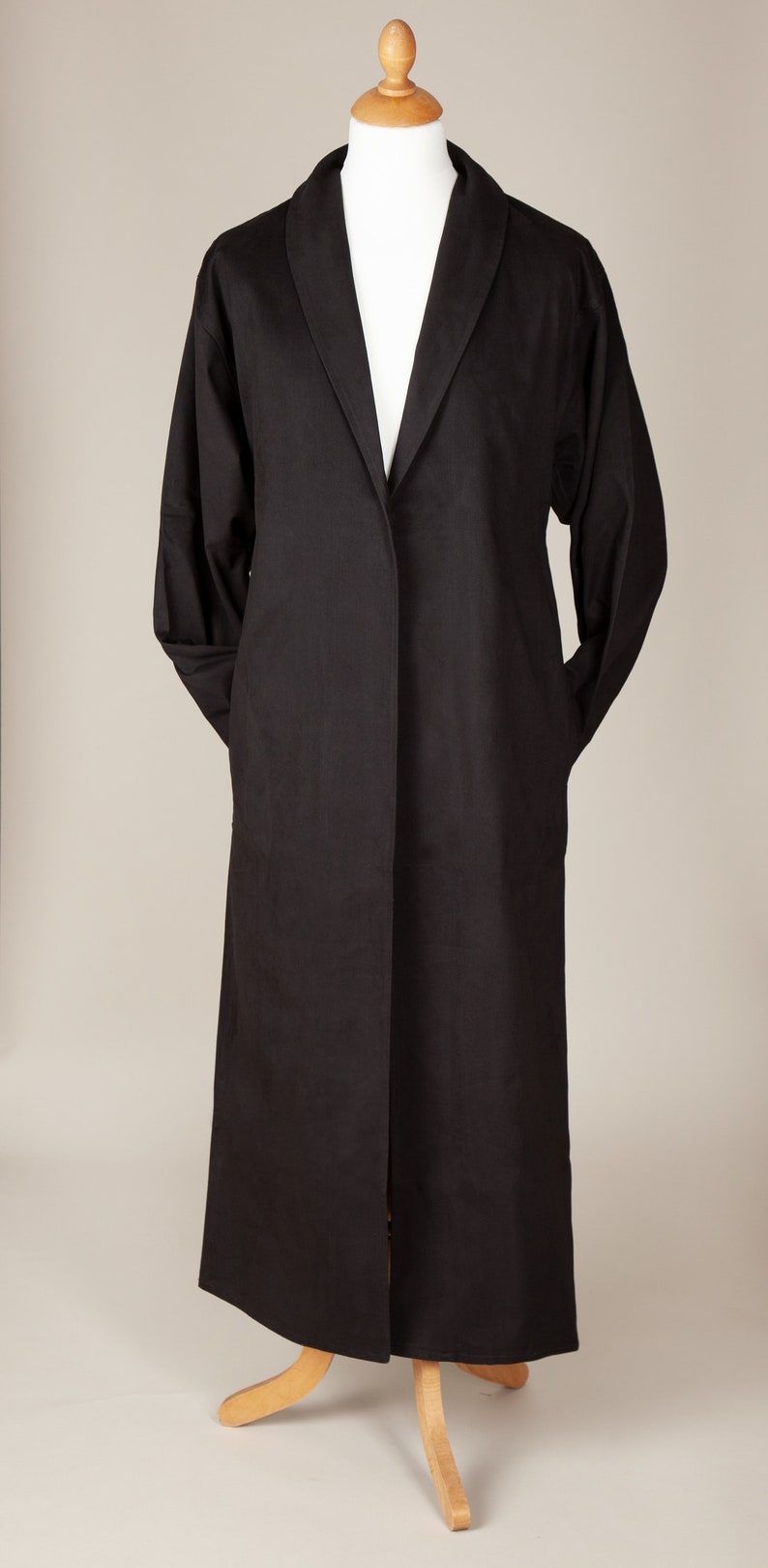 Victorian Mens Suits & Coats Classic Black Drill Duster Coat $79.95 AT vintagedancer.com