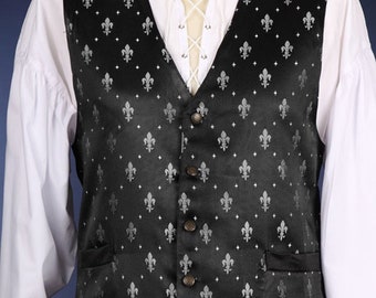 Classic Brocade Waistcoat / Vest - Fleur De Lys Brocade - SALE Last Few