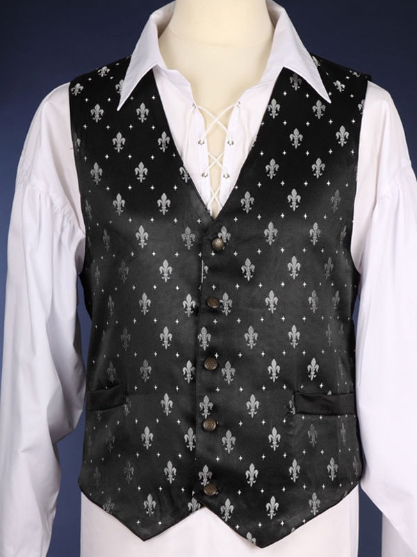 Image of Classic Brocade Waistcoat/Vest - Fleur De Lys